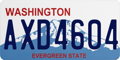 WA license plate AXD4604