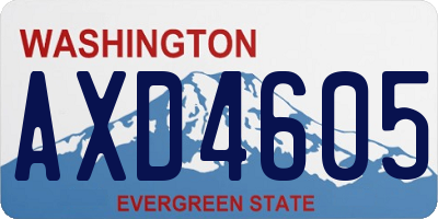 WA license plate AXD4605