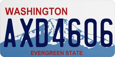 WA license plate AXD4606