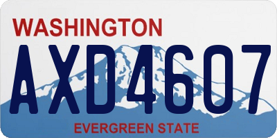 WA license plate AXD4607