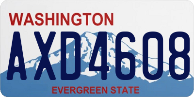 WA license plate AXD4608