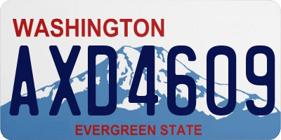 WA license plate AXD4609