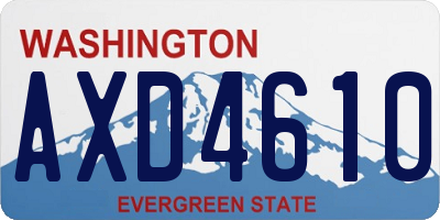 WA license plate AXD4610