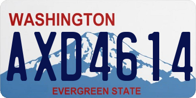 WA license plate AXD4614