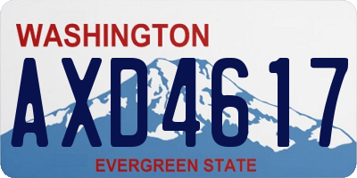 WA license plate AXD4617