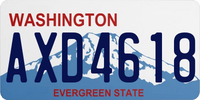 WA license plate AXD4618