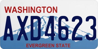 WA license plate AXD4623