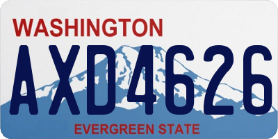 WA license plate AXD4626