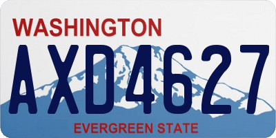 WA license plate AXD4627