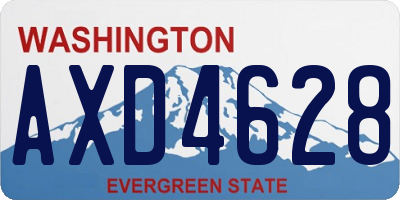 WA license plate AXD4628