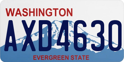 WA license plate AXD4630