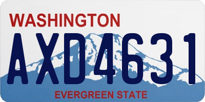 WA license plate AXD4631