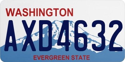 WA license plate AXD4632