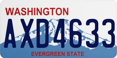 WA license plate AXD4633