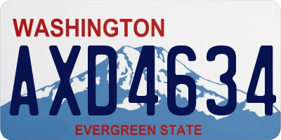 WA license plate AXD4634