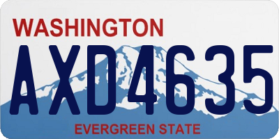 WA license plate AXD4635