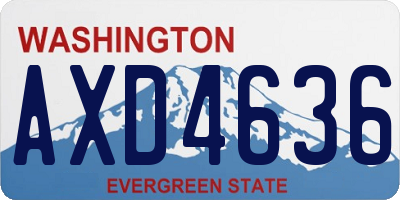 WA license plate AXD4636