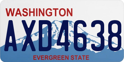 WA license plate AXD4638