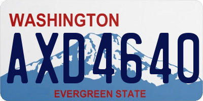 WA license plate AXD4640