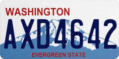 WA license plate AXD4642