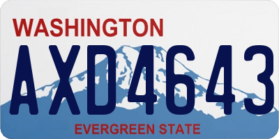 WA license plate AXD4643