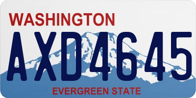 WA license plate AXD4645