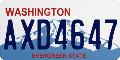 WA license plate AXD4647
