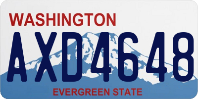 WA license plate AXD4648