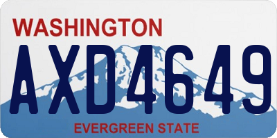 WA license plate AXD4649