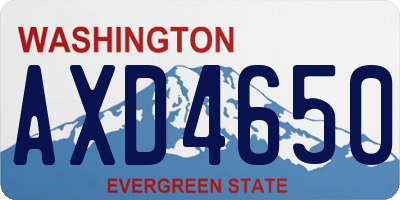 WA license plate AXD4650