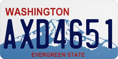 WA license plate AXD4651