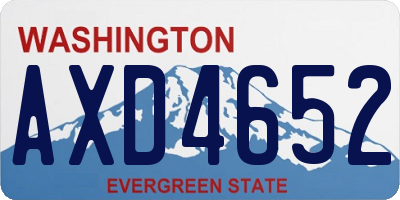 WA license plate AXD4652
