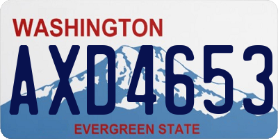 WA license plate AXD4653