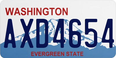 WA license plate AXD4654