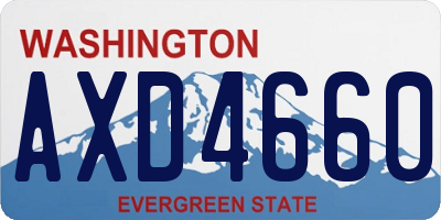 WA license plate AXD4660