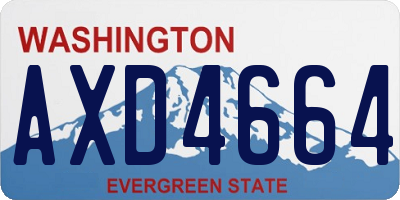 WA license plate AXD4664