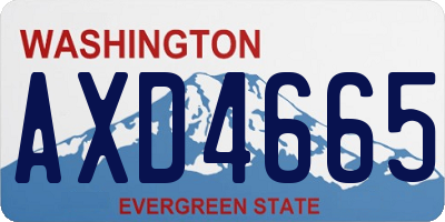 WA license plate AXD4665