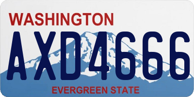 WA license plate AXD4666
