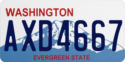 WA license plate AXD4667