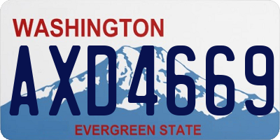 WA license plate AXD4669