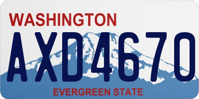 WA license plate AXD4670