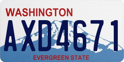 WA license plate AXD4671