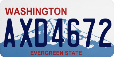 WA license plate AXD4672