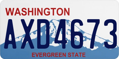 WA license plate AXD4673
