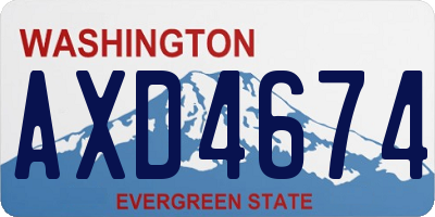 WA license plate AXD4674