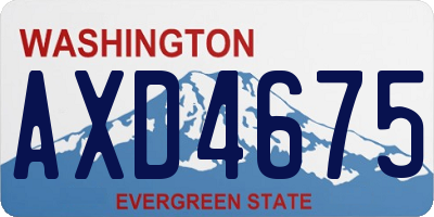 WA license plate AXD4675