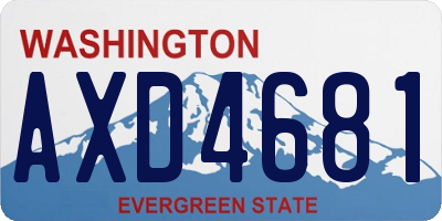 WA license plate AXD4681