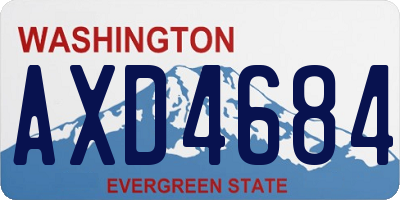 WA license plate AXD4684