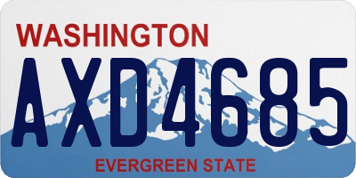 WA license plate AXD4685