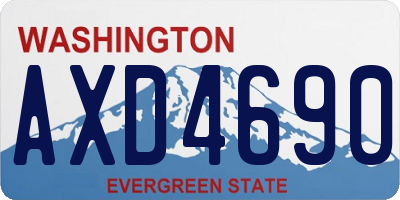 WA license plate AXD4690
